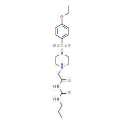 ChemSpider 2D Image | 4-[(4-Ethoxyphenyl)sulfonyl]-1-{2-oxo-2-[(propylcarbamoyl)amino]ethyl}piperazin-1-ium | C18H29N4O5S