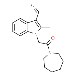 ChemSpider 2D Image | 1-[2-(azepan-1-yl)-2-oxoethyl]-2-methylindole-3-carbaldehyde | C18H22N2O2