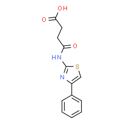 ChemSpider 2D Image | 3-[(4-phenyl-1,3-thiazol-2-yl)carbamoyl]propanoic acid | C13H12N2O3S