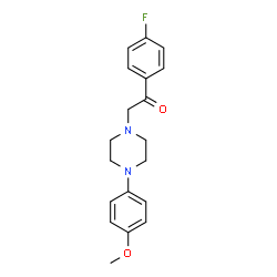 ChemSpider 2D Image | 1-(4-Fluorophenyl)-2-[4-(4-methoxyphenyl)-1-piperazinyl]ethanone | C19H21FN2O2