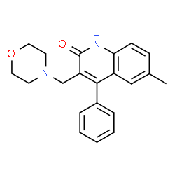 ChemSpider 2D Image | 6-Methyl-3-(4-morpholinylmethyl)-4-phenyl-2(1H)-quinolinone | C21H22N2O2