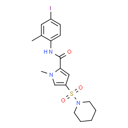 ChemSpider 2D Image | N-(4-Iodo-2-methylphenyl)-1-methyl-4-(1-piperidinylsulfonyl)-1H-pyrrole-2-carboxamide | C18H22IN3O3S