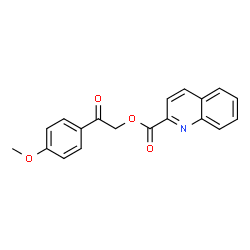 ChemSpider 2D Image | 2-(4-Methoxyphenyl)-2-oxoethyl 2-quinolinecarboxylate | C19H15NO4