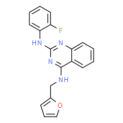 ChemSpider 2D Image | N~2~-(2-Fluorophenyl)-N~4~-(2-furylmethyl)-2,4-quinazolinediamine | C19H15FN4O