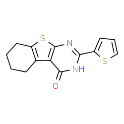 ChemSpider 2D Image | 2-(2-Thienyl)-5,6,7,8-tetrahydro[1]benzothieno[2,3-d]pyrimidin-4(3H)-one | C14H12N2OS2