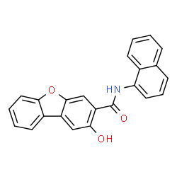 ChemSpider 2D Image | 2-Hydroxy-N-1-naphthalenyl-3-dibenzofurancarboxamide | C23H15NO3