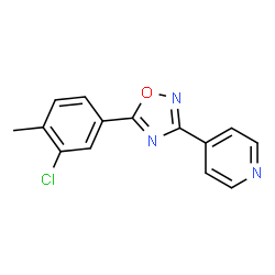 ChemSpider 2D Image | 5-(3-chloro-4-methylphenyl)-3-pyridin-4-yl-1,2,4-oxadiazole | C14H10ClN3O