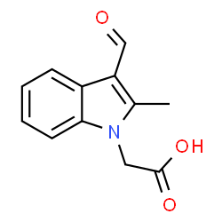 ChemSpider 2D Image | (3-FORMYL-2-METHYLINDOL-1-YL)ACETIC ACID | C12H11NO3