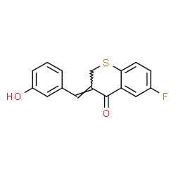 ChemSpider 2D Image | (3Z)-6-Fluoro-3-(3-hydroxybenzylidene)-2,3-dihydro-4H-thiochromen-4-one | C16H11FO2S