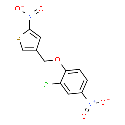 ChemSpider 2D Image | 4-[(2-Chloro-4-nitrophenoxy)methyl]-2-nitrothiophene | C11H7ClN2O5S