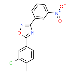 ChemSpider 2D Image | 5-(3-Chloro-4-methylphenyl)-3-(3-nitrophenyl)-1,2,4-oxadiazole | C15H10ClN3O3