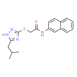 ChemSpider 2D Image | 2-[(5-Isobutyl-1H-1,2,4-triazol-3-yl)sulfanyl]-N-(2-naphthyl)acetamide | C18H20N4OS