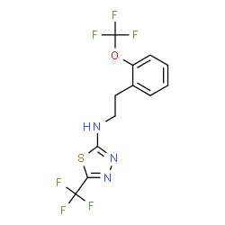 ChemSpider 2D Image | N-{2-[2-(Trifluoromethoxy)phenyl]ethyl}-5-(trifluoromethyl)-1,3,4-thiadiazol-2-amine | C12H9F6N3OS