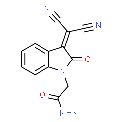 ChemSpider 2D Image | 2-[3-(Dicyanomethylene)-2-oxo-2,3-dihydro-1H-indol-1-yl]acetamide | C13H8N4O2