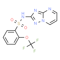 ChemSpider 2D Image | N-([1,2,4]Triazolo[1,5-a]pyrimidin-2-yl)-2-(trifluoromethoxy)benzenesulfonamide | C12H8F3N5O3S