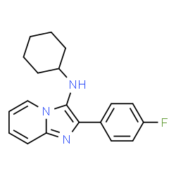 ChemSpider 2D Image | N-Cyclohexyl-2-(4-fluorophenyl)imidazo[1,2-a]pyridin-3-amine | C19H20FN3