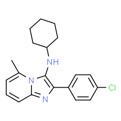 ChemSpider 2D Image | 2-(4-Chlorophenyl)-N-cyclohexyl-5-methylimidazo[1,2-a]pyridin-3-amine | C20H22ClN3