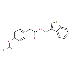 ChemSpider 2D Image | 1-Benzothiophen-3-ylmethyl [4-(difluoromethoxy)phenyl]acetate | C18H14F2O3S
