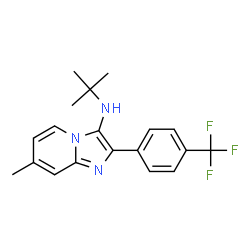 ChemSpider 2D Image | 7-Methyl-N-(2-methyl-2-propanyl)-2-[4-(trifluoromethyl)phenyl]imidazo[1,2-a]pyridin-3-amine | C19H20F3N3