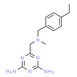 ChemSpider 2D Image | 6-{[(4-Ethylbenzyl)(methyl)amino]methyl}-1,3,5-triazine-2,4-diamine | C14H20N6