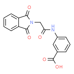 ChemSpider 2D Image | 3-[2-(1,3-dioxoisoindol-2-yl)acetamido]benzoic acid | C17H12N2O5