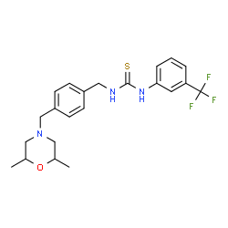ChemSpider 2D Image | 1-{4-[(2,6-Dimethyl-4-morpholinyl)methyl]benzyl}-3-[3-(trifluoromethyl)phenyl]thiourea | C22H26F3N3OS