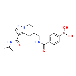 ChemSpider 2D Image | [4-({[3-(Isopropylcarbamoyl)-4,5,6,7-tetrahydropyrazolo[1,5-a]pyridin-5-yl]methyl}carbamoyl)phenyl]boronic acid | C19H25BN4O4