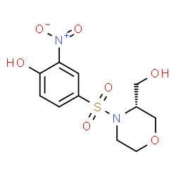 ChemSpider 2D Image | 4-{[(3R)-3-(Hydroxymethyl)-4-morpholinyl]sulfonyl}-2-nitrophenol | C11H14N2O7S