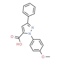 ChemSpider 2D Image | 1-(4-Methoxyphenyl)-3-phenyl-1H-pyrazole-5-carboxylic acid | C17H14N2O3
