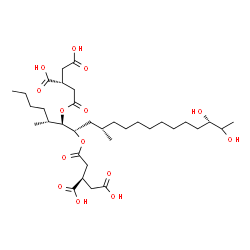 ChemSpider 2D Image | (2R,2'R)-2,2'-{[(5R,6R,7S,9S,18S)-18,19-Dihydroxy-5,9-dimethyl-6,7-icosanediyl]bis[oxy(2-oxo-2,1-ethanediyl)]}disuccinic acid | C34H58O14