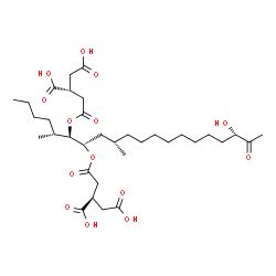 ChemSpider 2D Image | (2R,2'R)-2,2'-{[(5R,6R,7S,9S,18S)-18-Hydroxy-5,9-dimethyl-19-oxo-6,7-icosanediyl]bis[oxy(2-oxo-2,1-ethanediyl)]}disuccinic acid | C34H56O14
