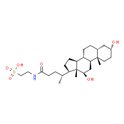 ChemSpider 2D Image | 2-{[(3alpha,5beta,12beta)-3,12-Dihydroxy-24-oxocholan-24-yl]amino}ethanesulfonic acid | C26H45NO6S