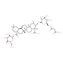 ChemSpider 2D Image | 1-O-[(2beta,3beta,5xi,9xi)-3-{[6-O-(Carboxyacetyl)-beta-D-glucopyranosyl]oxy}-2,24-dihydroxy-24,28-dioxoolean-12-en-28-yl]-beta-D-glucopyranose | C45H68O19