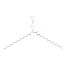 ChemSpider 2D Image | (3S,4E)-3-Hydroxy-2-(palmitoylamino)-4-octadecen-1-yl 2-(trimethylammonio)ethyl phosphate | C39H79N2O6P