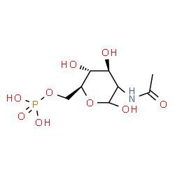 ChemSpider 2D Image | (2xi)-2-Acetamido-2-deoxy-6-O-phosphono-L-arabino-hexopyranose | C8H16NO9P