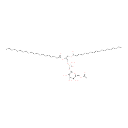 ChemSpider 2D Image | 6-O-Acetyl-1-O-{hydroxy[(2R)-2-(icosanoyloxy)-3-(stearoyloxy)propoxy]phosphoryl}-beta-D-erythro-hexopyranose | C49H93O14P