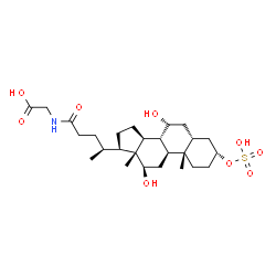 ChemSpider 2D Image | N-[(3alpha,5beta,7alpha,12beta,20S)-7,12-Dihydroxy-24-oxo-3-(sulfooxy)cholan-24-yl]glycine | C26H43NO9S