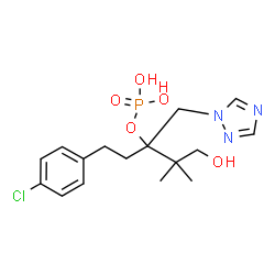 ChemSpider 2D Image | 5-(4-Chlorophenyl)-1-hydroxy-2,2-dimethyl-3-(1H-1,2,4-triazol-1-ylmethyl)-3-pentanyl dihydrogen phosphate | C16H23ClN3O5P