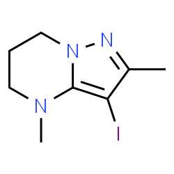 ChemSpider 2D Image | 3-iodo-2,4-dimethyl-4H,5H,6H,7H-pyrazolo[1,5-a]pyrimidine | C8H12IN3