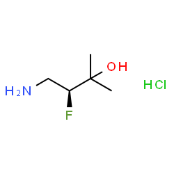 ChemSpider 2D Image | (3S)-4-Amino-3-fluoro-2-methyl-2-butanol hydrochloride (1:1) | C5H13ClFNO
