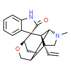 ChemSpider 2D Image | (1'R,2'S,3S,5'S,6'S,8'R)-4'-Methyl-2'-vinylspiro[indole-3,7'-[9]oxa[4]azatetracyclo[6.3.1.0~2,6~.0~5,11~]dodecan]-2(1H)-one | C20H22N2O2