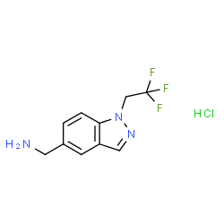 ChemSpider 2D Image | 1-[1-(2,2,2-Trifluoroethyl)-1H-indazol-5-yl]methanamine hydrochloride (1:1) | C10H11ClF3N3