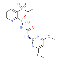ChemSpider 2D Image | N-{[4,6-Dimethoxy(2-~14~C)-2-pyrimidinyl]carbamoyl}-3-(ethylsulfonyl)-2-pyridinesulfonamide | C1314CH17N5O7S2