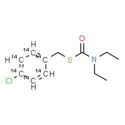 ChemSpider 2D Image | S-{[4-Chloro(~14~C_6_)phenyl]methyl} diethylcarbamothioate | C614C6H16ClNOS