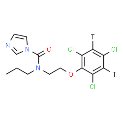 ChemSpider 2D Image | N-Propyl-N-(2-{[2,4,6-trichloro(~3~H_2_)phenyl]oxy}ethyl)-1H-imidazole-1-carboxamide | C15H14T2Cl3N3O2