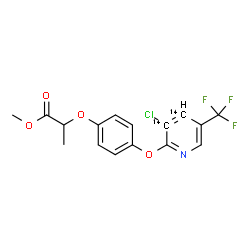 ChemSpider 2D Image | Methyl 2-(4-{[3-chloro-5-(trifluoromethyl)(3,4-~14~C_2_)-2-pyridinyl]oxy}phenoxy)propanoate | C1414C2H13ClF3NO4