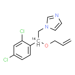 ChemSpider 2D Image | 1-[2-(Allyloxy)-2-(2,4-dichlorophenyl)(2-~14~C)ethyl]-1H-imidazole | C1314CH14Cl2N2O