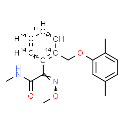 ChemSpider 2D Image | (2Z)-2-{2-[(2,5-Dimethylphenoxy)methyl](~14~C_6_)phenyl}-2-(methoxyimino)-N-methylacetamide | C1314C6H22N2O3