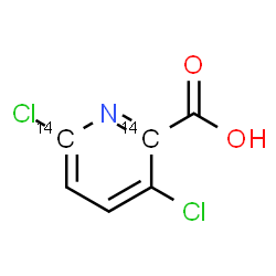 ChemSpider 2D Image | 3,6-Dichloro-2-(2,6-~14~C_2_)pyridinecarboxylic acid | C414C2H3Cl2NO2