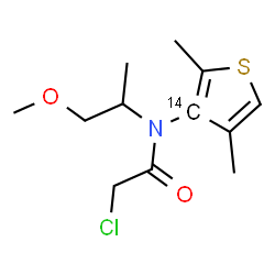 ChemSpider 2D Image | 2-Chloro-N-[2,4-dimethyl(3-~14~C)-3-thienyl]-N-(1-methoxy-2-propanyl)acetamide | C1114CH18ClNO2S